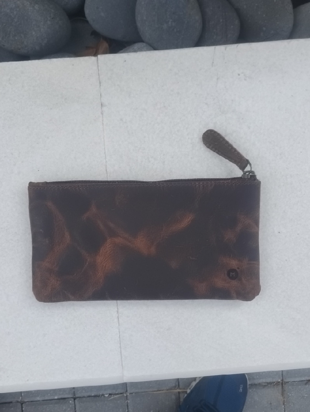 Men's Brown Distressed Leather Toiletry Bag - Premium Travel Pouch